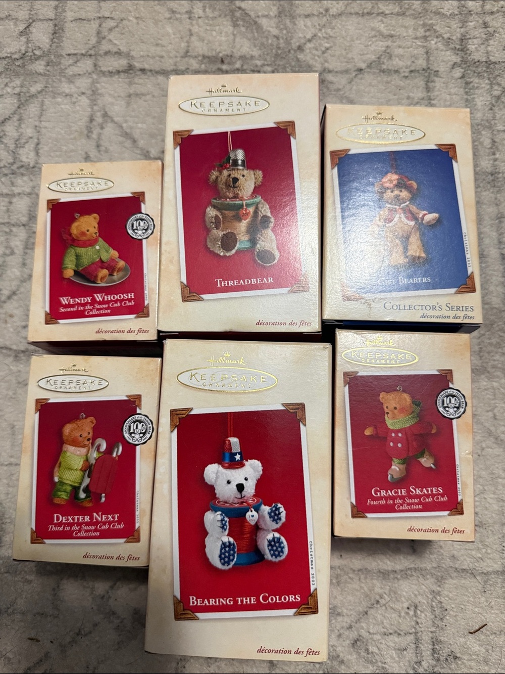 Assorted Hallmark Keepsake Bear Ornaments